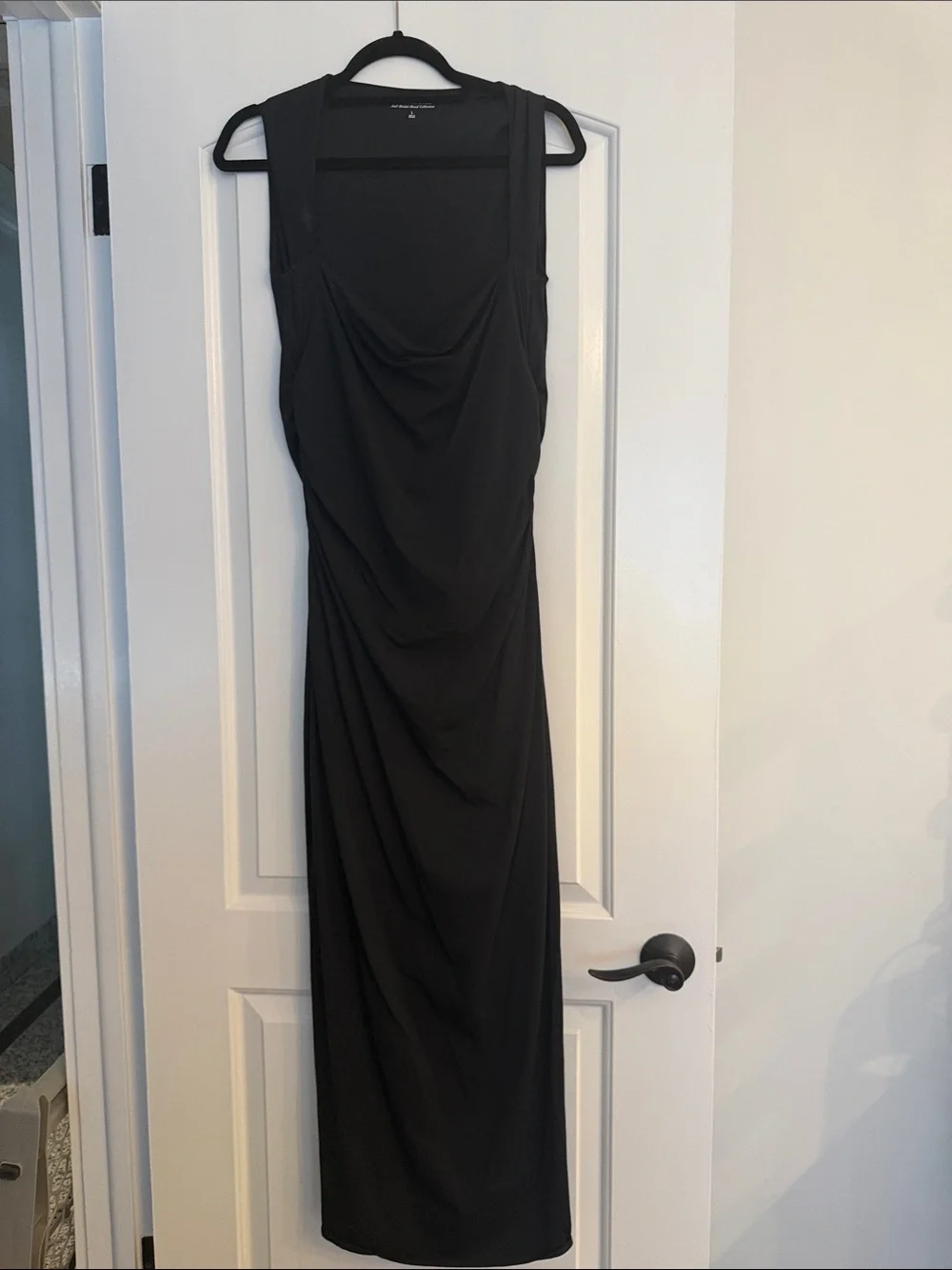 Abercrombie & Fitch Black Draped Maxi Dress